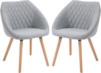 Homcom Eetkamerstoel Linnen 60x56x79cm Grijs