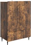 vidaXL Dressoir Gerookt eiken 66 x 34,5 x 97 cm Bewerkt hout