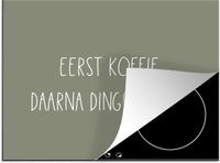 Merkloos KitchenYeah® Inductie beschermer 59x52 cm - Eerst Koffie, daarna dingen doen - Quotes - Inductie kookplaat accessoire