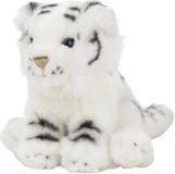 Nature Planet tijger knuffeltje - 15 cm - wit - Pluche