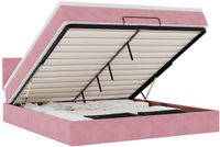 vidaXL Bed poef met matras en LED's 180x200 cm fluweel roze