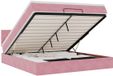 vidaXL Bed poef met matras en LED's 180x200 cm fluweel roze