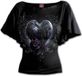 Spiral Raven Heart Dames T-shirt - Zwart - S