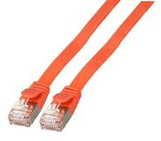 EFB-Elektronik RJ45 platte patchkabel U/FTP, Cat.6A, PVC, rood, 500MZh, 10Gbit, 5,0m lang
