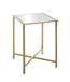 HAKU Bijzettafel hoekig goud metaal spiegel 5 mm hoekige salontafel sofatafel - Maat: B 39 cm x H 53 cm x D 39 cm, Stijl: Art Deco