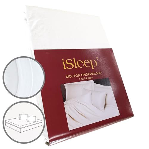 iSleep Molton Kussenslopen (2 Stuks) - 100% Katoen - Hotelsluiting - 60x70 cm - Wit