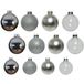 Decoris Kerstballen - 42x - zilver - 5-6-7 cm - glas - mat/glans/glitter - kerstversiering - Kerstboomversiering