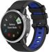 Strap-it Garmin Fenix 5x / 6x sport gesp band - zwart/blauw