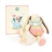 Doudou et Compagnie - Konijn CIBOULETTE - Knuffel met platte zakdoek wit - cadeau-idee voor kinderen vanaf de geboorte - 28 cm - Met geschenkdoos om cadeau te geven - Garandtie verloren knuffeldier -