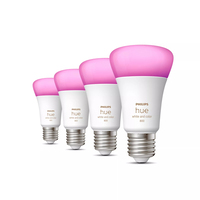 Philips Hue White and Color Ambiance A60 E27 Smart Bulb - 4 Pack