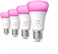 Philips Hue White and Color Ambiance A60 E27 Smart Bulb - 4 Pack