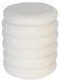 Pouf avec rangement, en tissu imitation velours, dimensions 44x37 cm, couleur blanc
