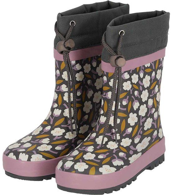 XQ Hoge regenlaarzen kids Unisex Bloemenprint Fleece voering