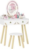 AIYAPLAY - Kaptafelset voor kinderen - MDF, grenenhout - 60x30x99,3 cm - Wit