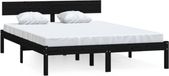 vidaXL Bedframe massief grenenhout zwart 135x190 cm