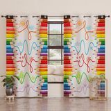 PETTI Artigiani Italiani - Paneelgordijnen voor binnen met ringen, 2 stuks, 140 x 280 cm, verduisteringsgordijnen voor slaapkamer en woonkamer, isolerend en modern, potloden, 100% Made in Italy