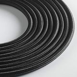 Klartext - Ronde textielkabel LUMIÈRE voor verlichting, 3 x 0,75 mm, zwart, 3 m.