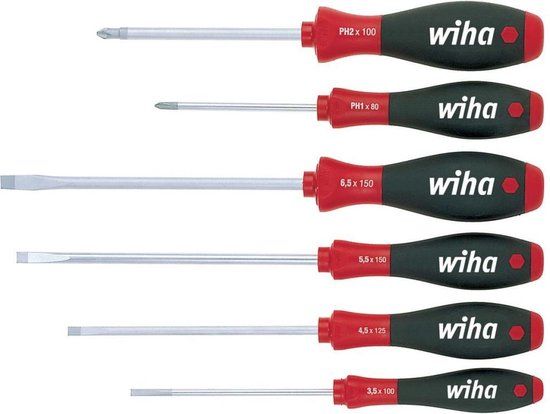 Wiha SoftFinish Screwdriver Set - 6 Piece - Slotted & Phillips