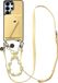 AVY Étui en cuir pour Samsung Galaxy S26 Ultra | Avec cordon et porte-cartes | Compatible MagSafe | Étui en cuir avec dragonne et cordon bandoulière et portefeuille | Ensemble cuir perle | Croco jaune