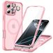 ESR Housse de protection pour iPhone 16 Pro Max avec protection d'écran MagSafe, rose clair