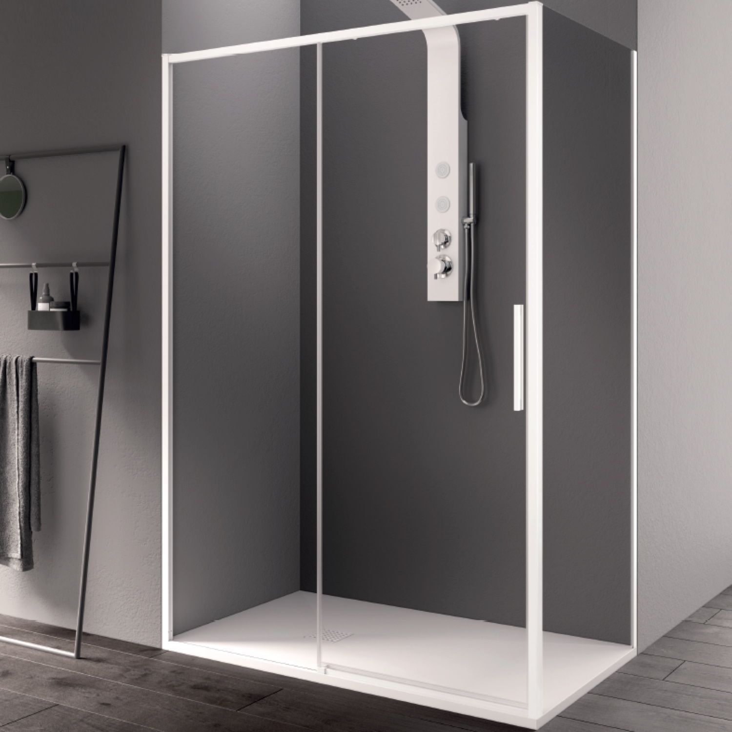 Lacus Panda Lacus Douchecabine Torcello Aluminium Helder Glas Wit (Alle Maten) 8719304150312