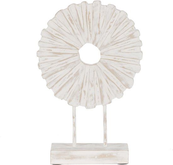Beeld Wit Beige Ring 25,5 x 9,5 x 37 cm