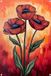 Affiche de fleurs - 40x60 cm - Plastique - Affiche de jardin - Rouge/orange/vert/noir/jaune