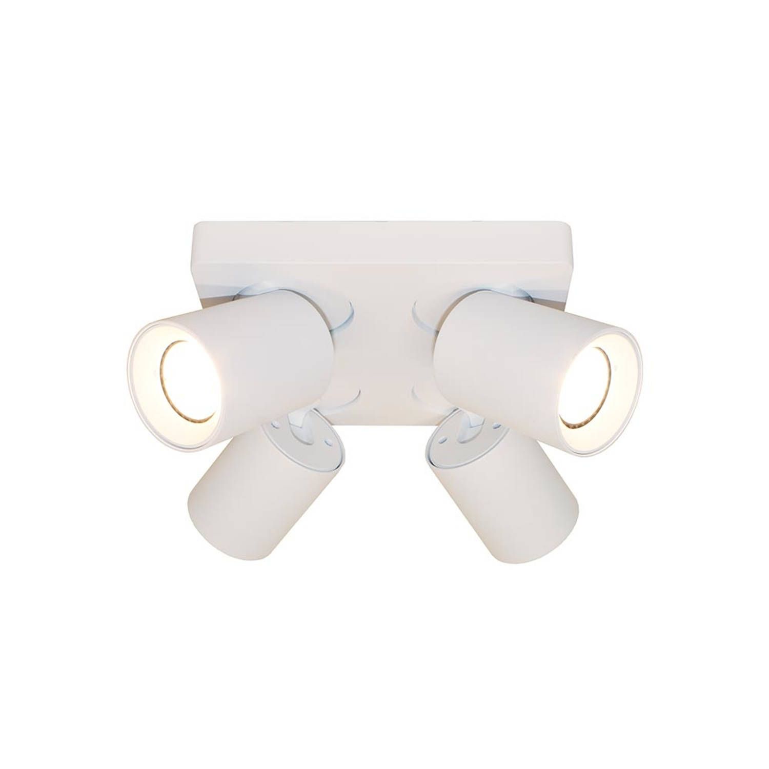 Artdelight Spot Megano 4 lichts vierkant wit - Wit - Metaal