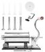 Machine à saucisses - Horizontale - Acier inoxydable - Capacité de 1,1 kg - 8 entonnoirs - Avec piston en silicone