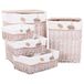 Creaciones Meng Wasmand, wilgentenen en stof, off-wit, 44 x 56 x 33 cm, 5 stuks