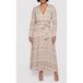 GUESS Britney Ls Long Dress Monogramme Géométrique B Beige