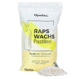 Oputec 900g rapswas pastilles | cire de colza crème | cire de coulée naturelle | faire ses propres bougies | point de fusion 62–65°C | made in Germany