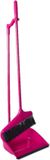 Gerimport Stoffer en Blik met lange steel - 24 x 82 cm - roze - kunststof