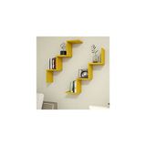 Homemania Iris Wandrek, stapelbaar, boekenrek, kantoor, geel, hout, 71,4 x 19,5 x 71,4 cm