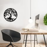 Homemania Wanddecoratie boom 60x60 cm staal zwart
