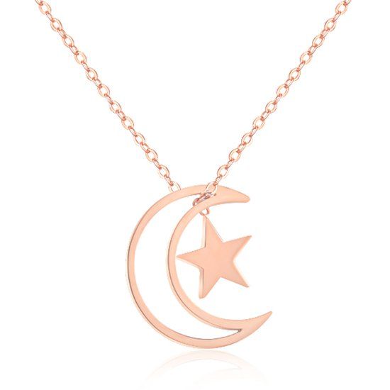 Cilla Jewels ketting Moon Star rosegoud Verguld