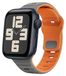 Wigento Apple Watch SE 2023 40mm Polisband van siliconen met golvende textuur, grijs/oranje