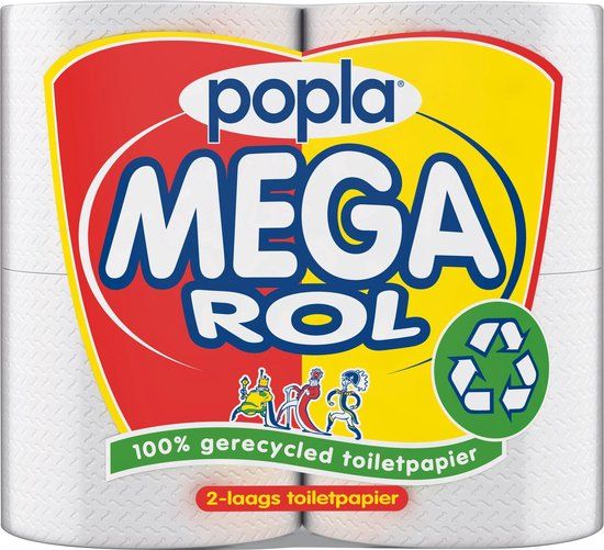 Popla® Toiletpapier Megarol - 4 rollen - 2 laags