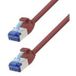 LogiLink CP5094S RJ45 Patchkabel CAT 6a S/FTP 10,00 m Rot Flammwidrig, Halogenfrei 1 St.