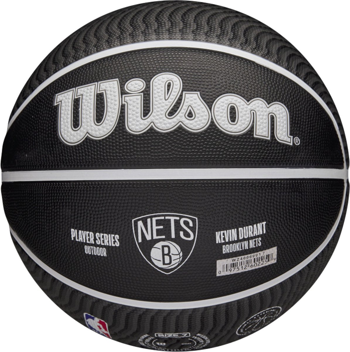 Wilson NBA Player Icon Kevin Durant Outdoor Ball WZ4006001XB, Unisex, Zwart, basketbal, maat: 7