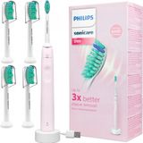 PHILIPS HX3651/11 Roze sonische tandenborstel + 4 opzetstukken PRORESULT