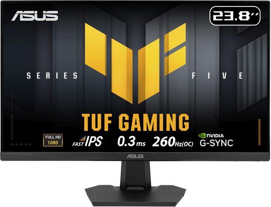 ASUS TUF Gaming VG249QM5F - 23.8 Inch - Full HD (1920 x 1080) - 240Hz - 0.3ms - Fast IPS - HDR10 - Zwart