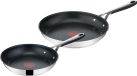 Jamie Oliver by Tefal Kitchen Essentials Pannenset - Koekenpannen - Ø24+28cm - Inductie - RVS - Siliconen Handgreep