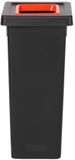 Plafor Fit Bin, Poubelle pour tri des déchets - 53L – Noir/Rouge