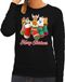 Bellatio Decorations Foute Kersttrui - sweater - kerstsokken met diertjes - Merry Christmas - zwart - voor dames S
