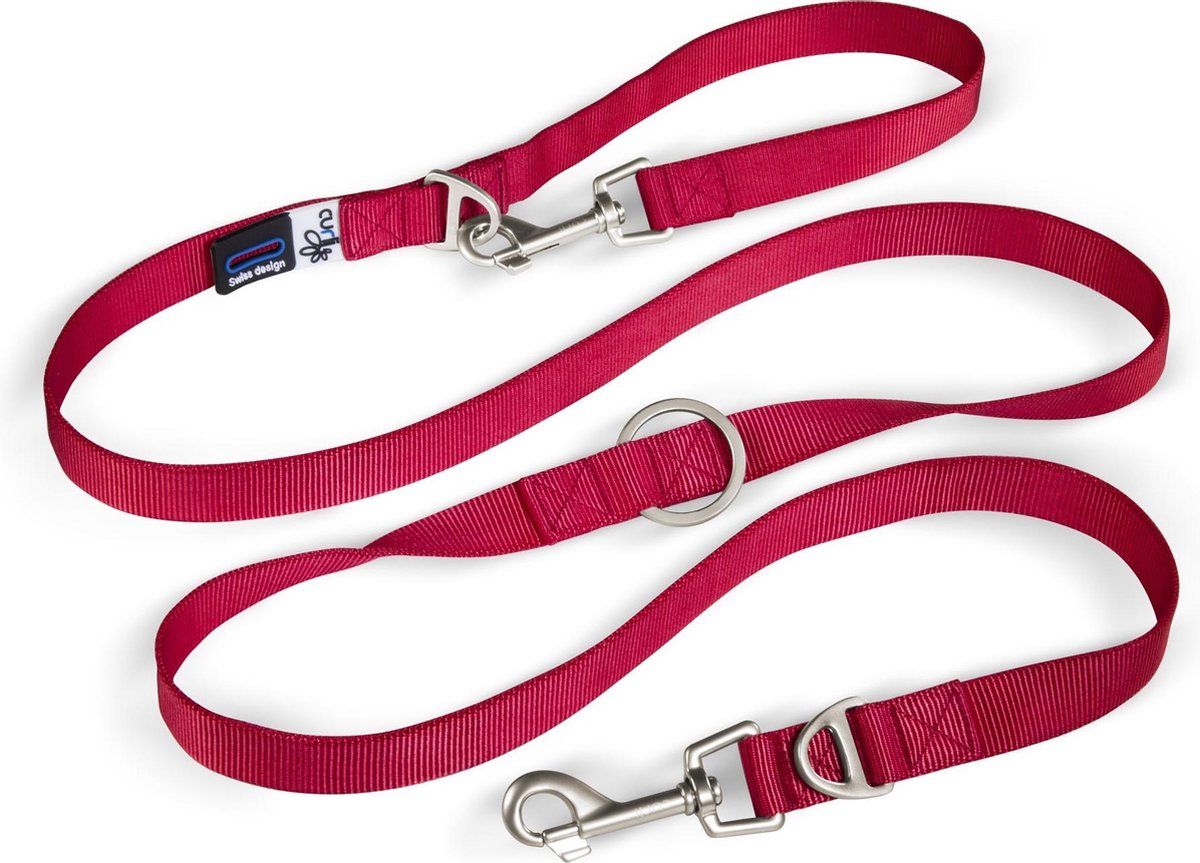 Curli Hondenlijn Adjust Leash - 200 x 1.5 cm - Nylon - Rood