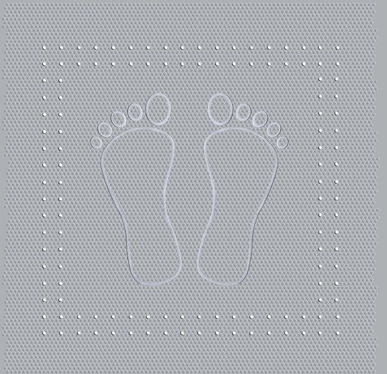 Meusch Antislip badmat Foot Grijs 36x72cm