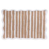 Placemat, rechthoekig, van jute en papier, gegolfde rand, 43,5 x 29 cm, gestreept, 6 stuks