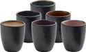 Markenlos Bol Espressokopjes set koffie aardewerk vaatwasmachinebestendig zwart 10 cl 6 stuks