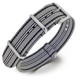 NATOS.com DKM B.V. NATO Horlogeband G10 Military Nylon Strap - Grijs Zwart Wit 22mm